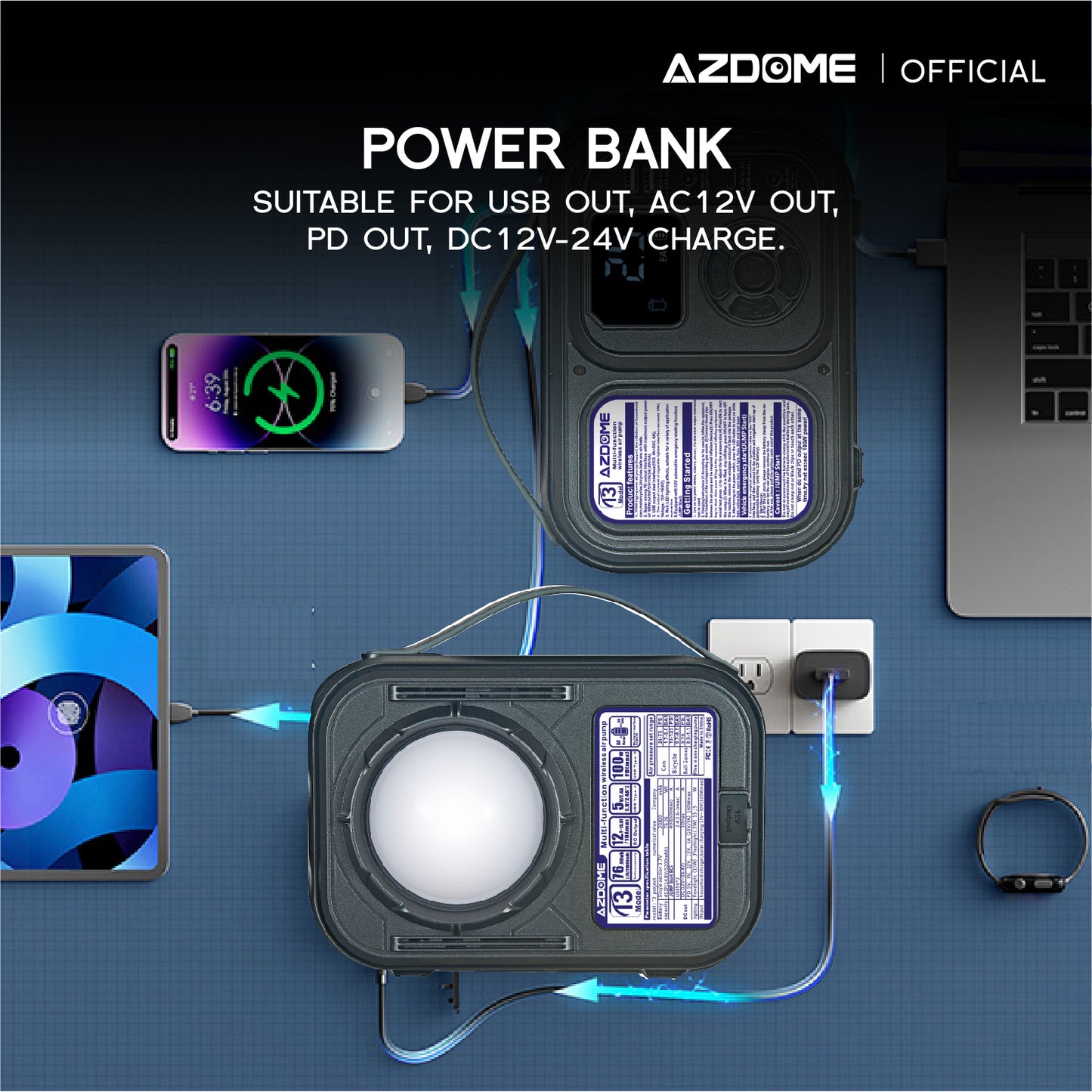 AZDOME 5 IN 1 Multi-function Car Jump Starter