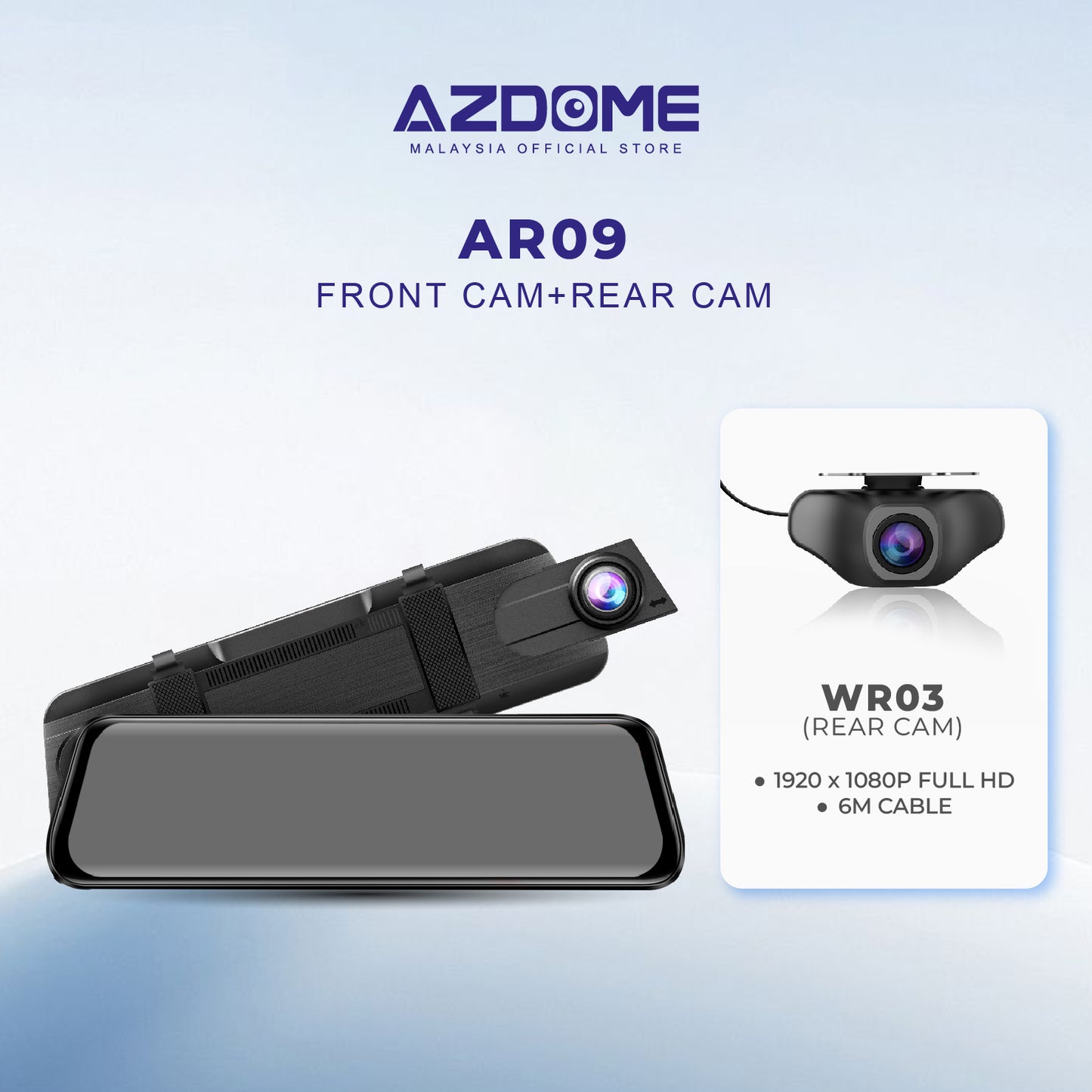 AZDOME AR09 2160P/4K Ultra HD Rear Mirror Front & Rear DashCam Night Vision