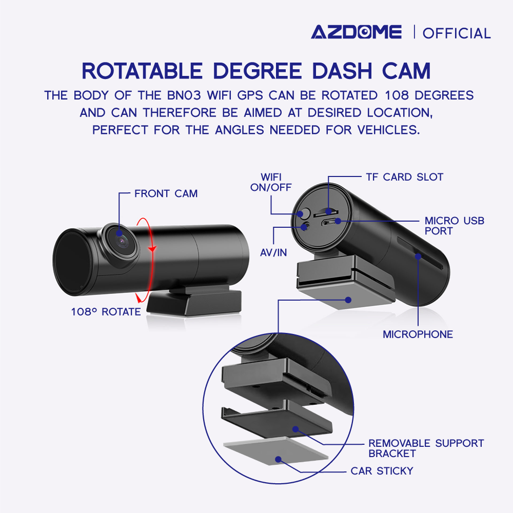 AZDOME BN03 1440P/2K Quad HD Dash Cam