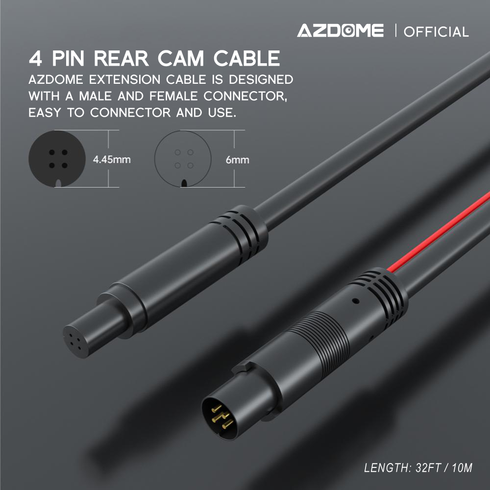 AZDOME 10 Meters Extension Rear Cam Cable