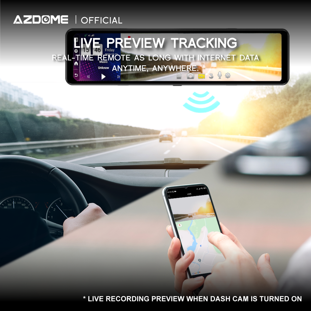 AZDOME PG18-G 1080P Full HD Mirror Dash Cam