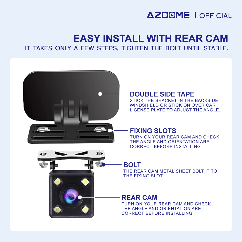 AZDOME 3M REAR CAM Mount Bracket