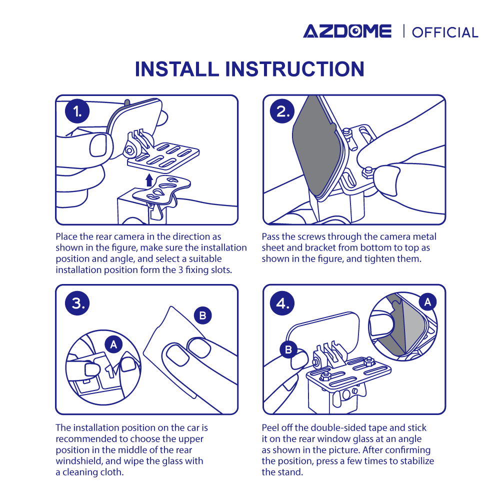 AZDOME 3M REAR CAM Mount Bracket