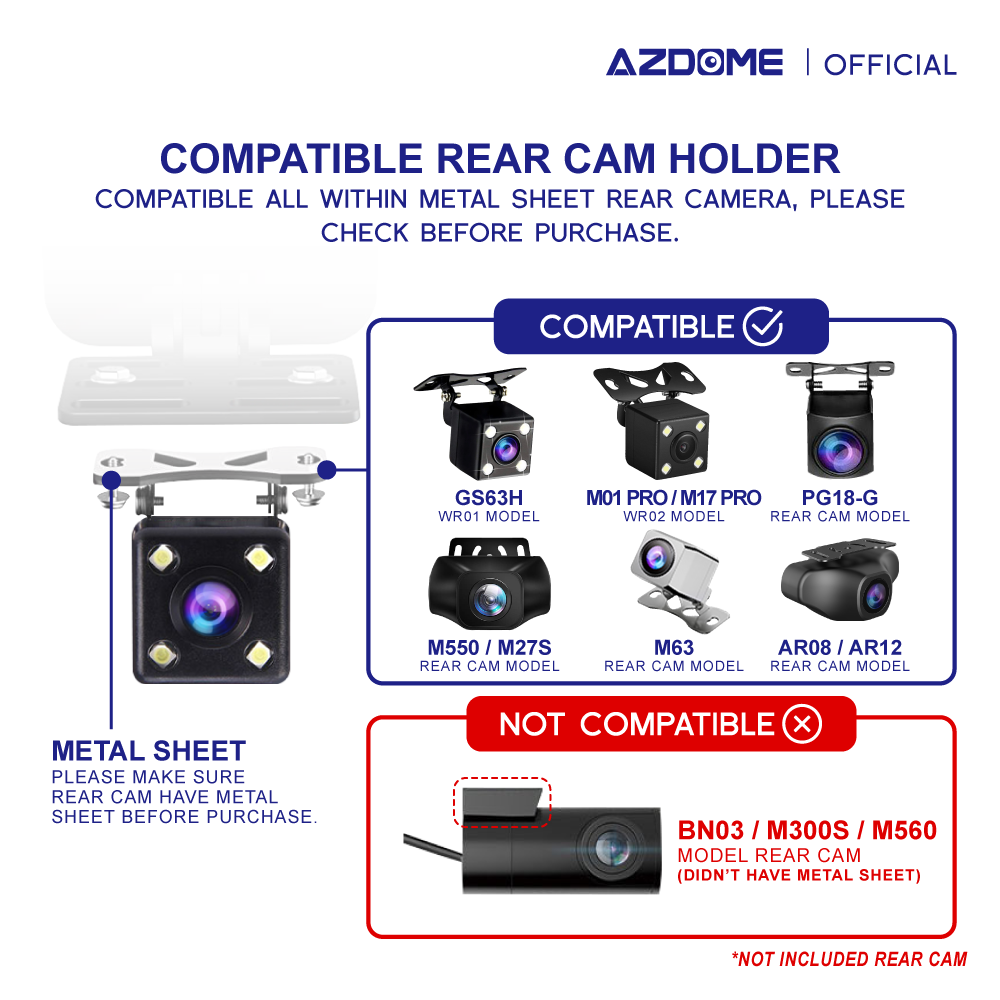 AZDOME 3M REAR CAM Mount Bracket