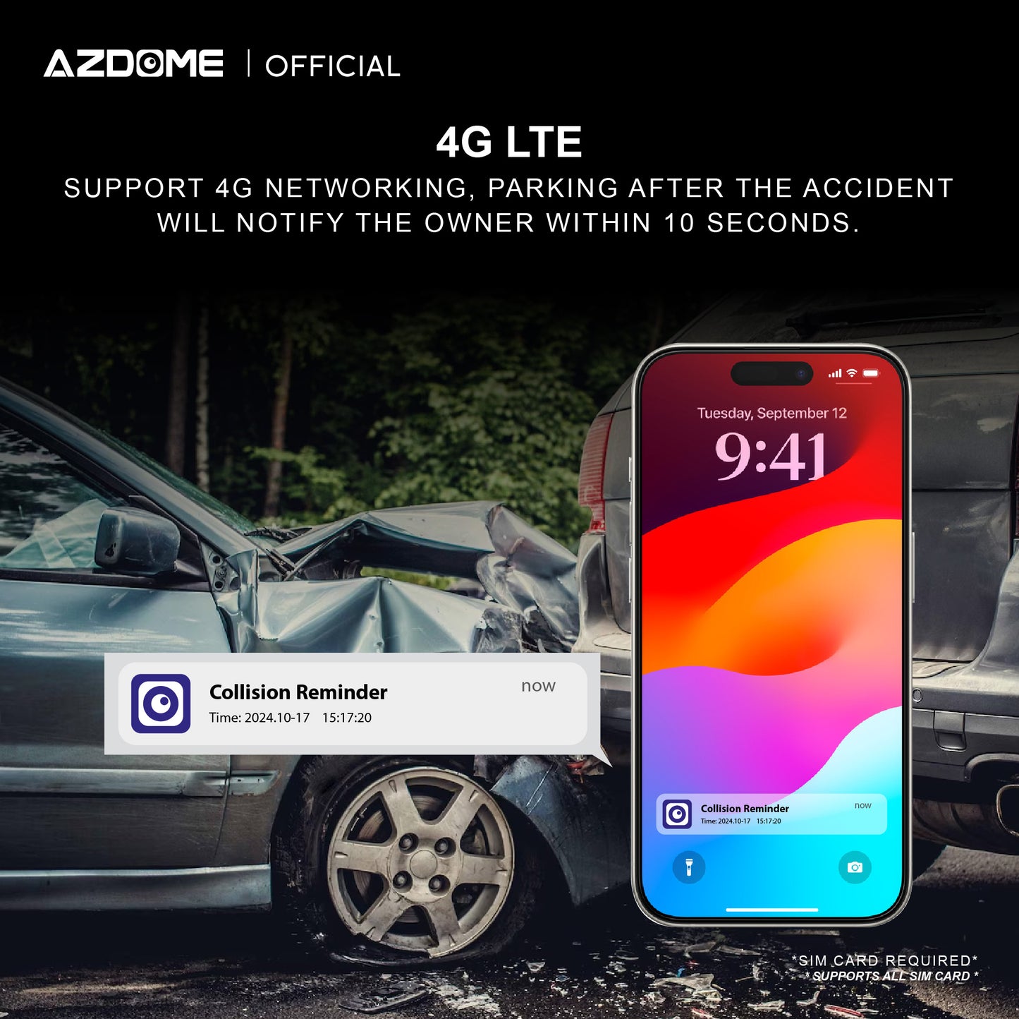 AZDOME S58 4G 2160P/4K Ultra HD Dash Cam