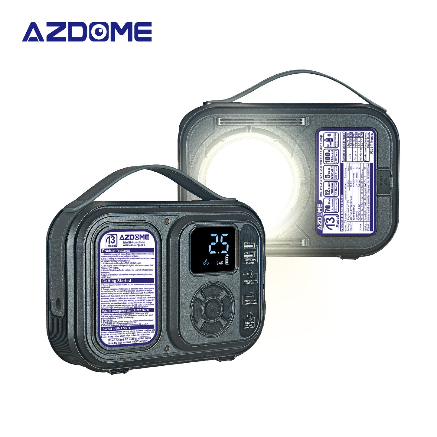 AZDOME 5 IN 1 Multi-function Car Jump Starter