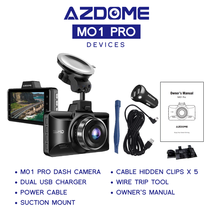 AZDOME M01PRO 1080P Full HD Dash Cam