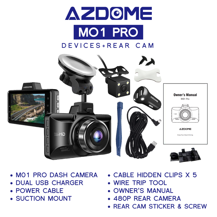 AZDOME M01PRO 1080P Full HD Dash Cam