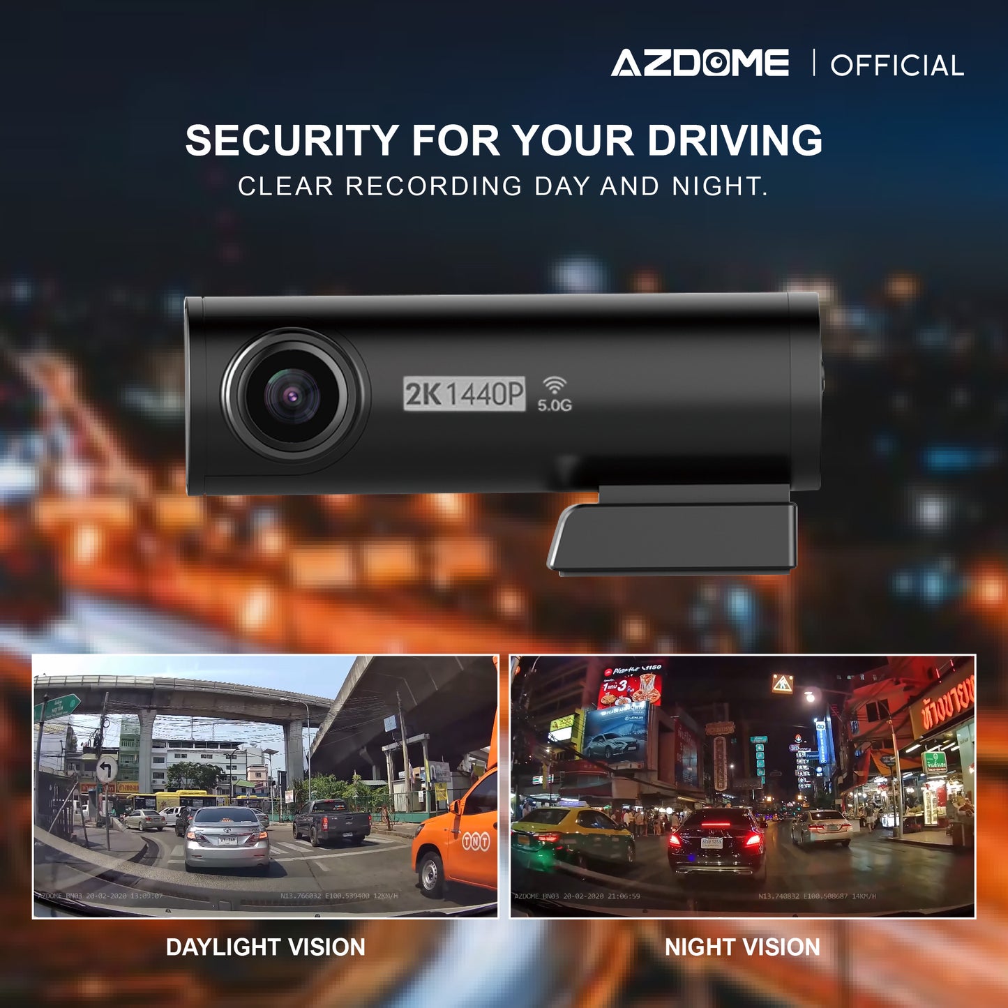 AZDOME BN03 1440P/2K Quad HD Dash Cam