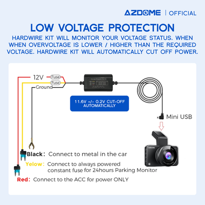 AZDOME HM03R Hardwire Kit