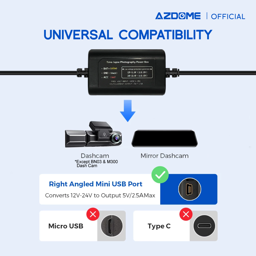 AZDOME HM03R Hardwire Kit