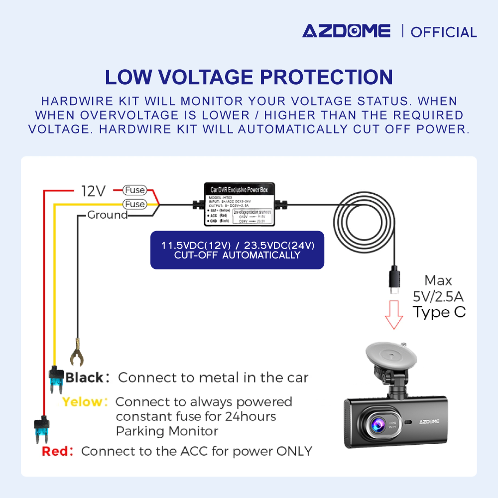 AZDOME HT03 Hardwire Kit