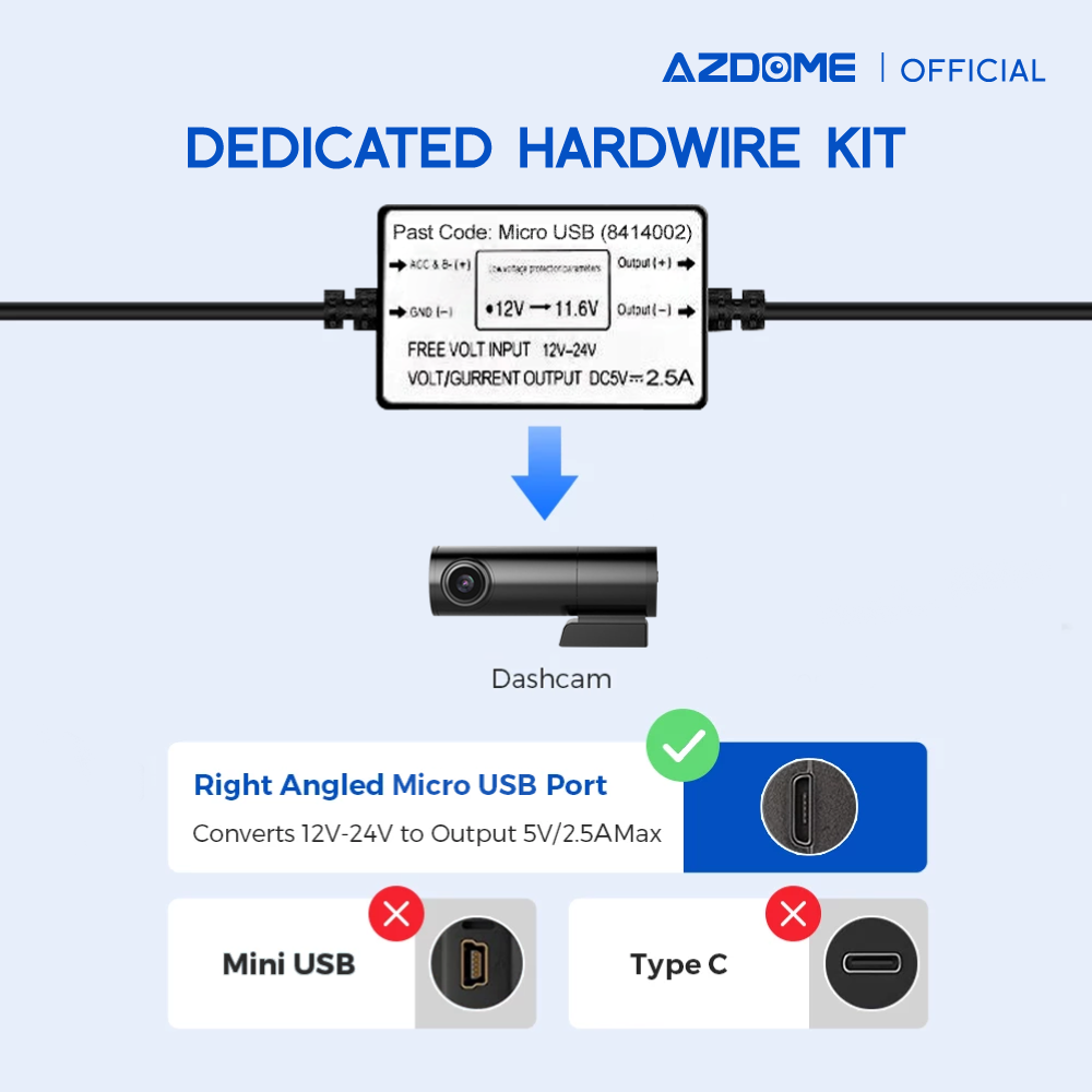 AZDOME HW03L Hardwire Kit