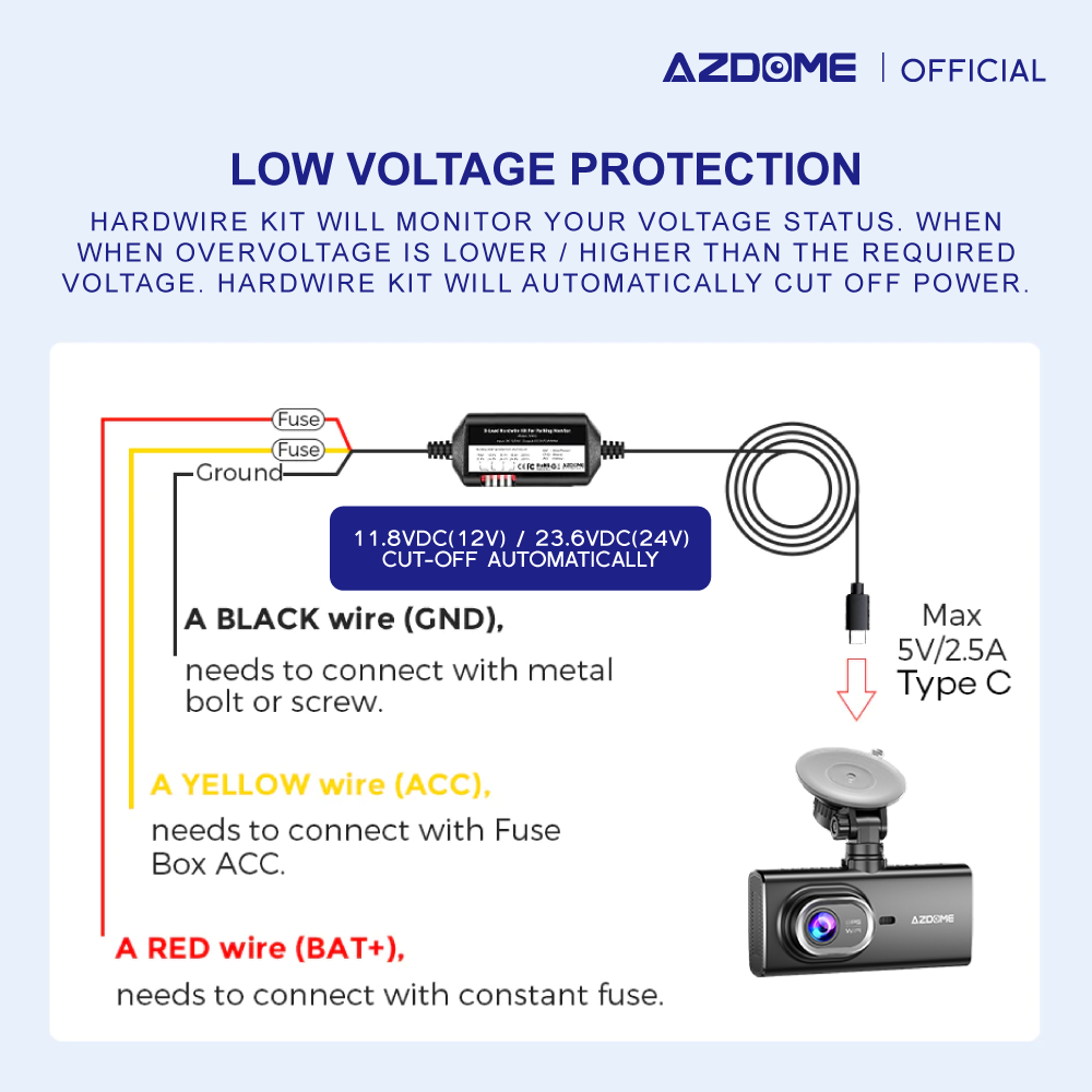 AZDOME JYX05 Hardwire Kit