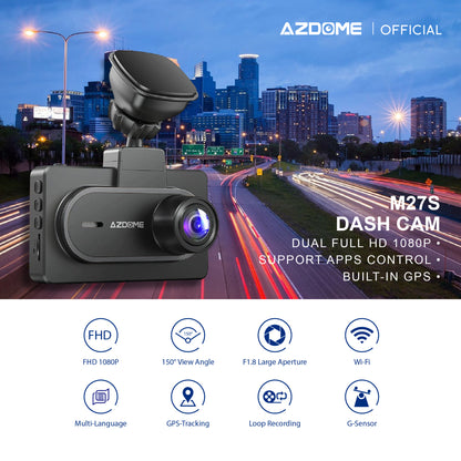 AZDOME M27S 1080P Full HD Dash Cam