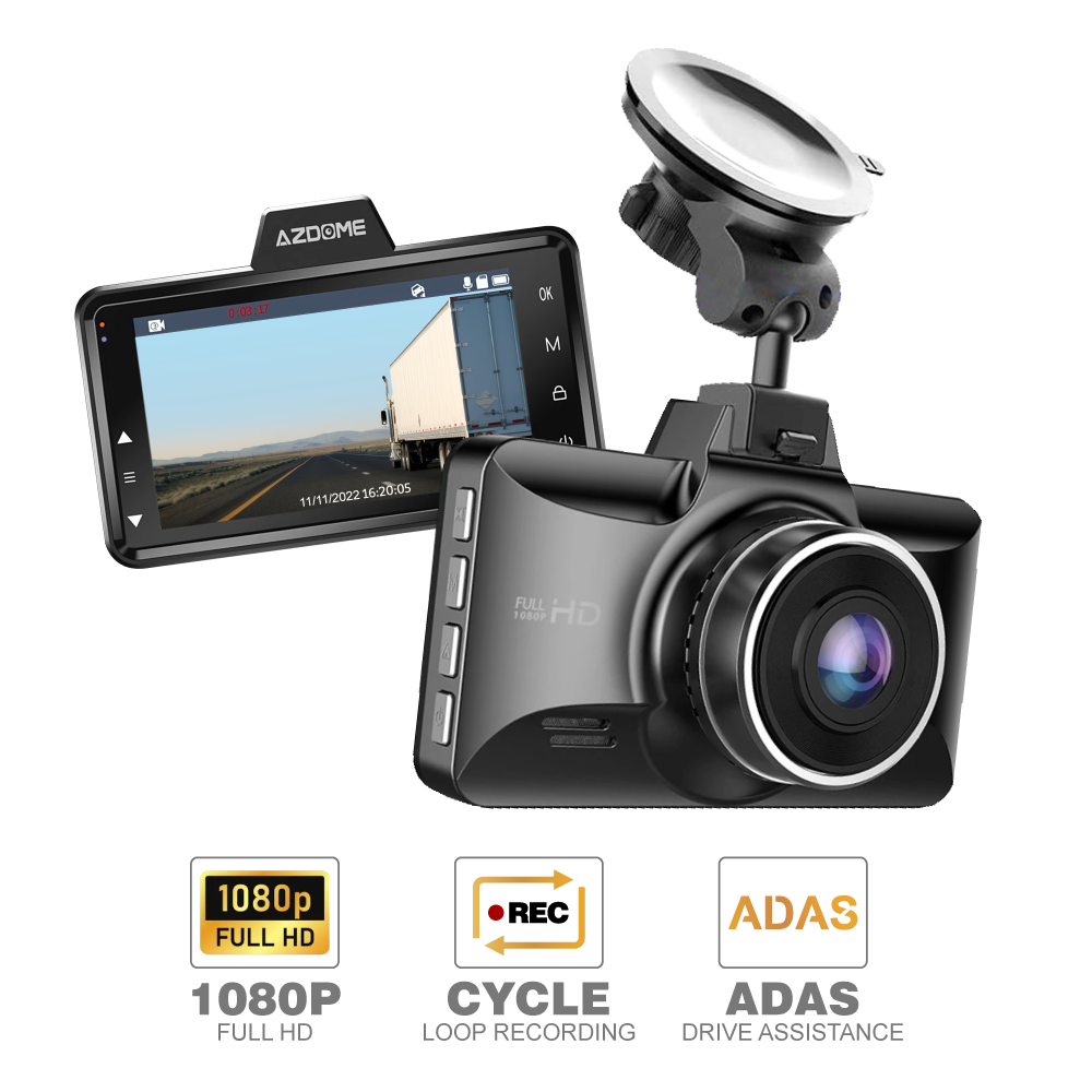 Azdome M01 PRO Car DVR FHD 1080P Dash Cam 3 Inch Screen Driving