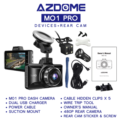 AZDOME M01PRO 1080P Full HD Dash Cam