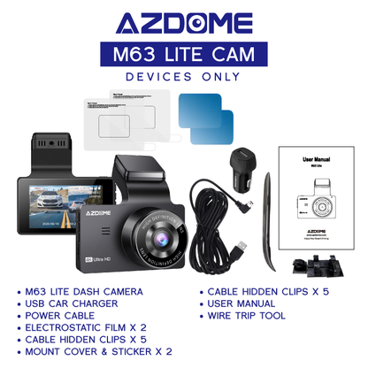 AZDOME M63Lite 2160P/4K Ultra HD Dash Cam