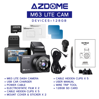 AZDOME M63Lite 2160P/4K Ultra HD Dash Cam