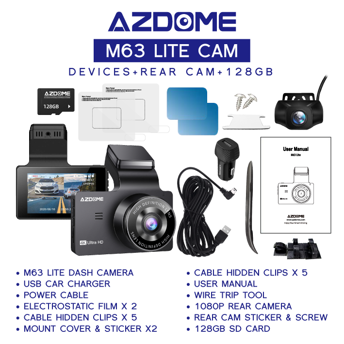 AZDOME M63Lite 2160P/4K Ultra HD Dash Cam